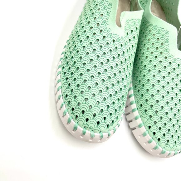 Ilse Jacobsen Hornbaek Tulip 139 Mint Green Perforated Slip On Sneakers Shoes 41 - Picture 4 of 14